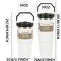 Vacuum Tumbler with Lid Stainless Steel Portable Water Bottle with Dazzling Handle Insulated Tumbler Tote Handle 20/30oZ