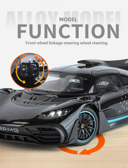 Large 1/18 alloy die-cast AMG-ONE sports car model simulation sound and light adult collection gift