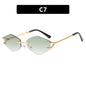 Small Frame Hexagon Sunglasses Women 2026 Luxury Brand Metal Rimless Rhombus Sun Glasses For Female Retro Polygon Eyewear UV400
