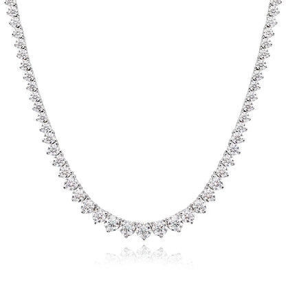 Smyoue 3 Claws Gradient Moissanite Tennis Necklace for Women Sparkling Full Diamond Luxury Jewelry Sterling Silver 925 Chain