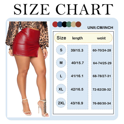 New High Waist Sexy Pencil Skirt Fashion Women Sexy PU Leather Tight Miniskirts Ladies Office Slim Bodycon Skirts Night Clubwear