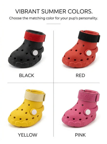 Summer Breathable Dog Sandals Soft Sole Outdoor Clogs All Season Pet Booties Small & Medium Dogs
