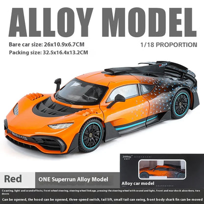 Large 1/18 alloy die-cast AMG-ONE sports car model simulation sound and light adult collection gift