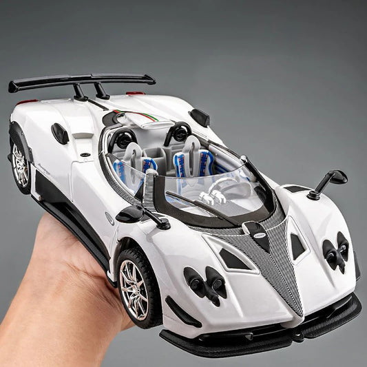Simulated Super Sports 1:24 Car Zonda Alloy Car Model, Sound and Light Ornaments, Car Collection Toy Gift