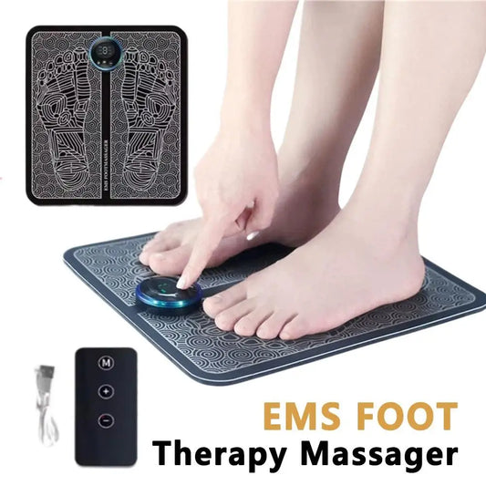 Electric Foot Muscle Massage Pad Feet Muscle Stimulator Acupuncture Foot Mat Improve Blood Circulation For Home Travel Relax