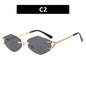 Small Frame Hexagon Sunglasses Women 2026 Luxury Brand Metal Rimless Rhombus Sun Glasses For Female Retro Polygon Eyewear UV400