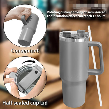 LMETJMA 40oz Mug With Lid and Straw Stainless Steel Vacuum Mug Tumbler Keep Cold and Hot Leak Proof Travel Coffee Mug JT999