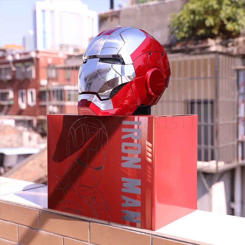 New AutoKing 1/1 Mk5 Iron Man Helmet Cosplay Voice Control Eyes with Light Model Toys for Adult Electric Wearable Gift