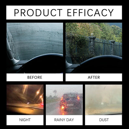 Automotive Car Oil Film Cleaning Brush,150ml Glass Oil Film Remover for Car Window,Windshield Brush For Car Care