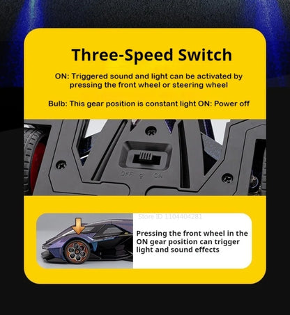 Lambor V12 Apollo EVO 1:18 Model Car Diecast Alloy Car Doors Opened Sound Light Pull Back Miniature Sportscar Collect Decoration