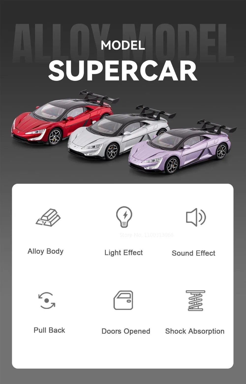 BYD YANGWANG U9 1:24 Cars Miniature Models Toys Wheel Shock Absorption Light Music Supercar