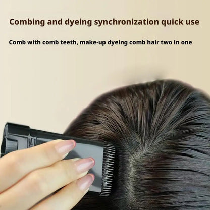 2-in-1 Instant Comb Hair Dye, Touch up Comb, Waterproof Sweat proof Hair Dye Comb for Gray Hair Coverage Beard Hair Color Stick