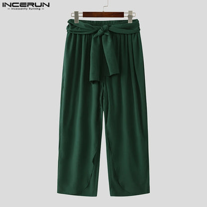 Fashion INCERUN Summer Spring Men Casual Pants Harem Pant Pleated Long Trousers Streetwear Oversize Men's Clothing S-5XL
