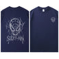 Spider Man New 2026 Back Print Graffiti Line Art T Shirt Men Women Summer Cotton Short Sleeve O Neck Oversized Black Streetwear Tops