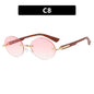 New Frameless Oval Sunglasses, High-end Light Luxury Women's Fashionable Summer Beach Vacation Sunglasses