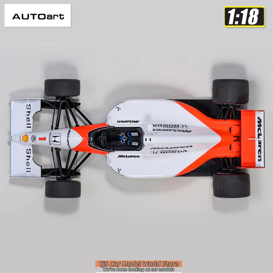 AUTOART New 1/18  Honda MP4/6 1991 #1 (with McLaren logo)  Car model  Send to a friend  Personal collection Static ornament