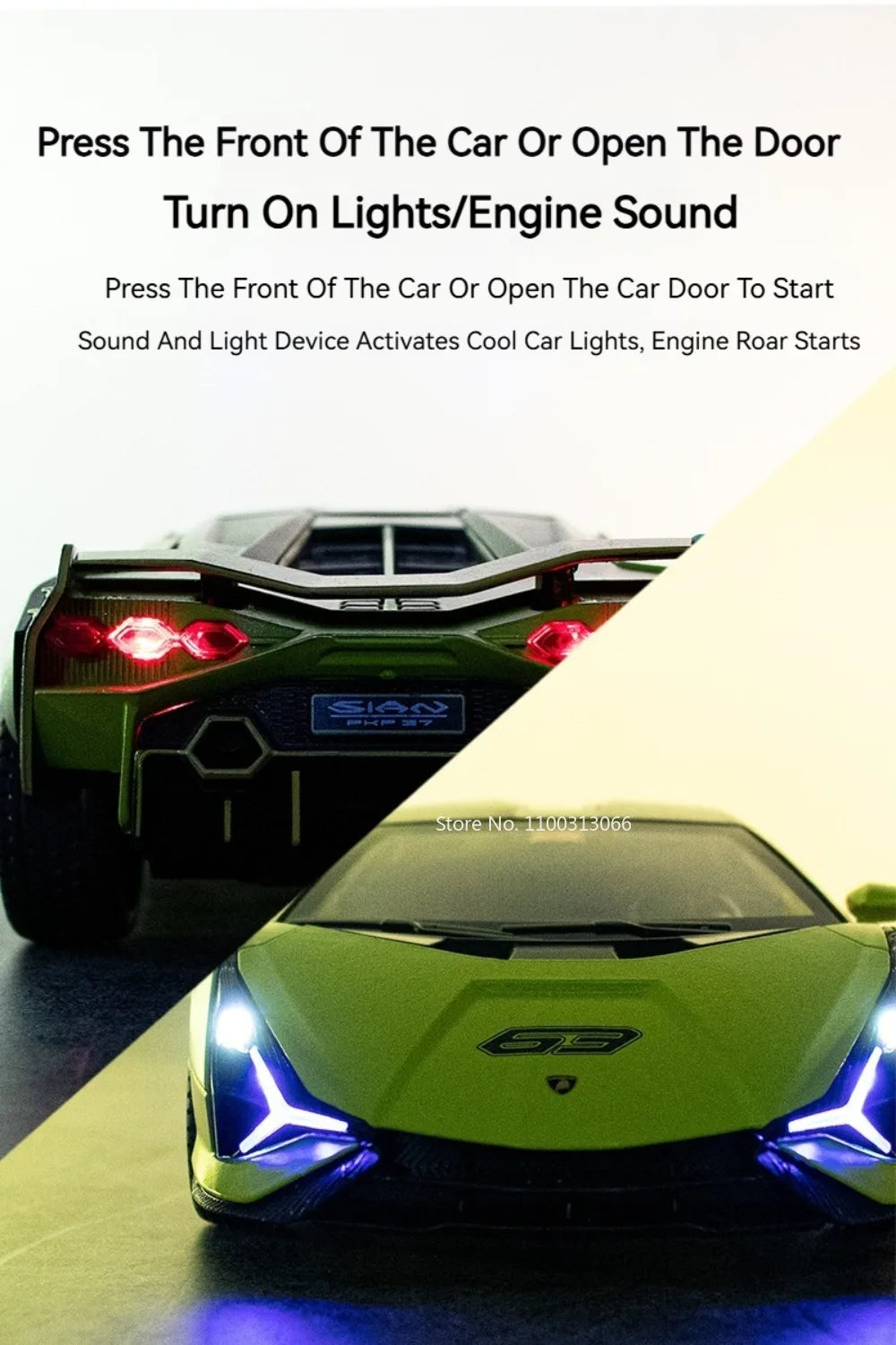 BYD YANGWANG U9 1:24 Cars Miniature Models Toys Wheel Shock Absorption Light Music Supercar