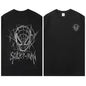 Spider Man New 2026 Back Print Graffiti Line Art T Shirt Men Women Summer Cotton Short Sleeve O Neck Oversized Black Streetwear Tops