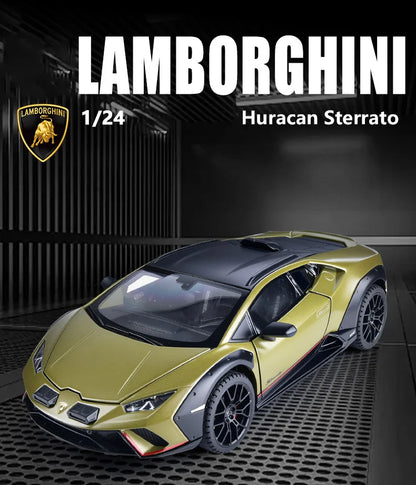 Lamborghini Huracan Sterrato 1:24 Alloy Scale Car Model Diecast Metal Vehicle Miniature Car Sound＆light Toy Car Gift