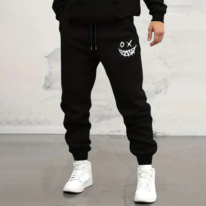 Men's Outdoor Sports Pants Fashion Skull Print Sweatpants Men's Loose Pocket Drawstring Sweatpants Autumn New Men Sweatpants