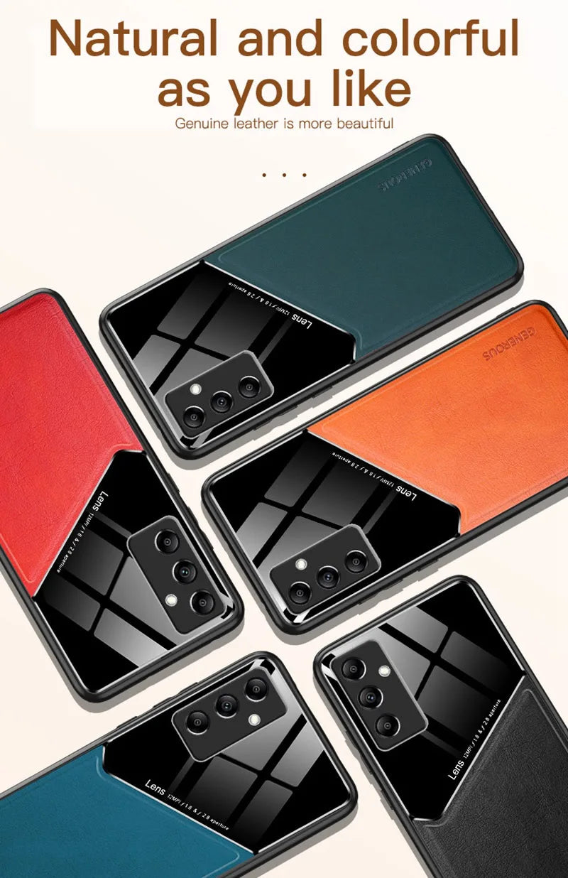 Luxury Leather Phone Case for Samsung Galaxy M14 Cover M34 M54 M13 M22 M23 M32 M33 M52 M62 Magnetic Silicone Protection Case F62