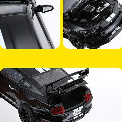 Ford Mustang Shelby GT500 Large Size  Alloy Sports 1:18 Car Model Diecasts Metal Racing Car Model Sound and Light Simulation