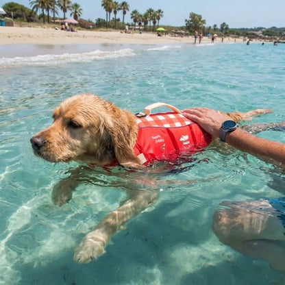 Waterproof Dog Life Jacket Breathable High Buoyancy Dog Swimming Suit Adjustable Thick Sponge Pad Dog Life Preserver Swimming