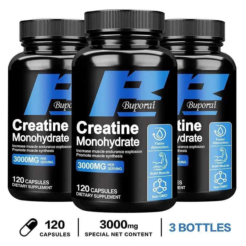 Creatine Monohydrate 3000mg- Supports Muscle, Energy and Cognitive Function, Increases Lean Muscle Mass - Gluten FreeSupplements