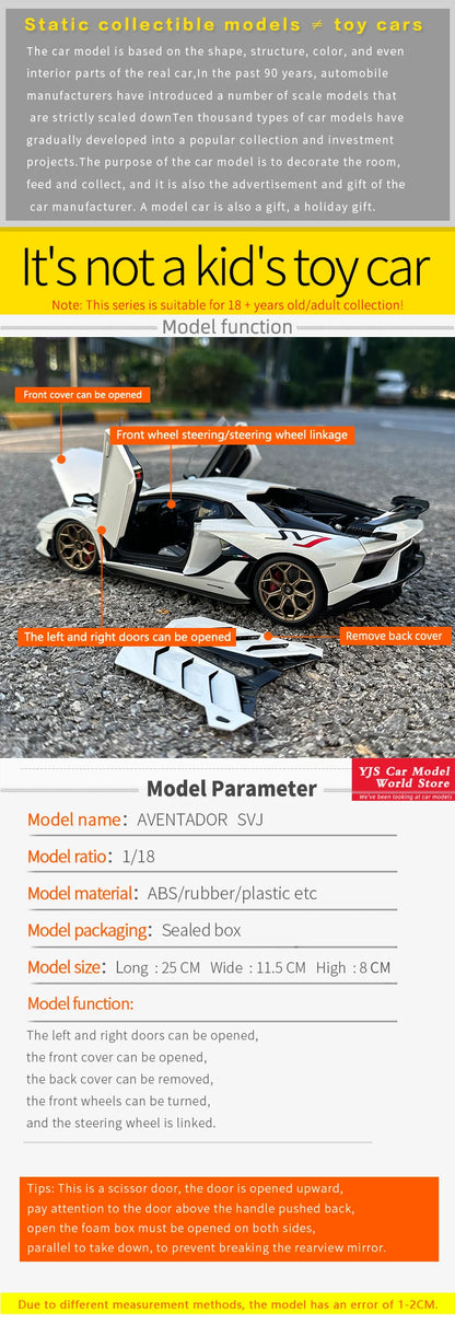 AUTOART 1/18 Lamborghini Aventador SVJ Car Model
