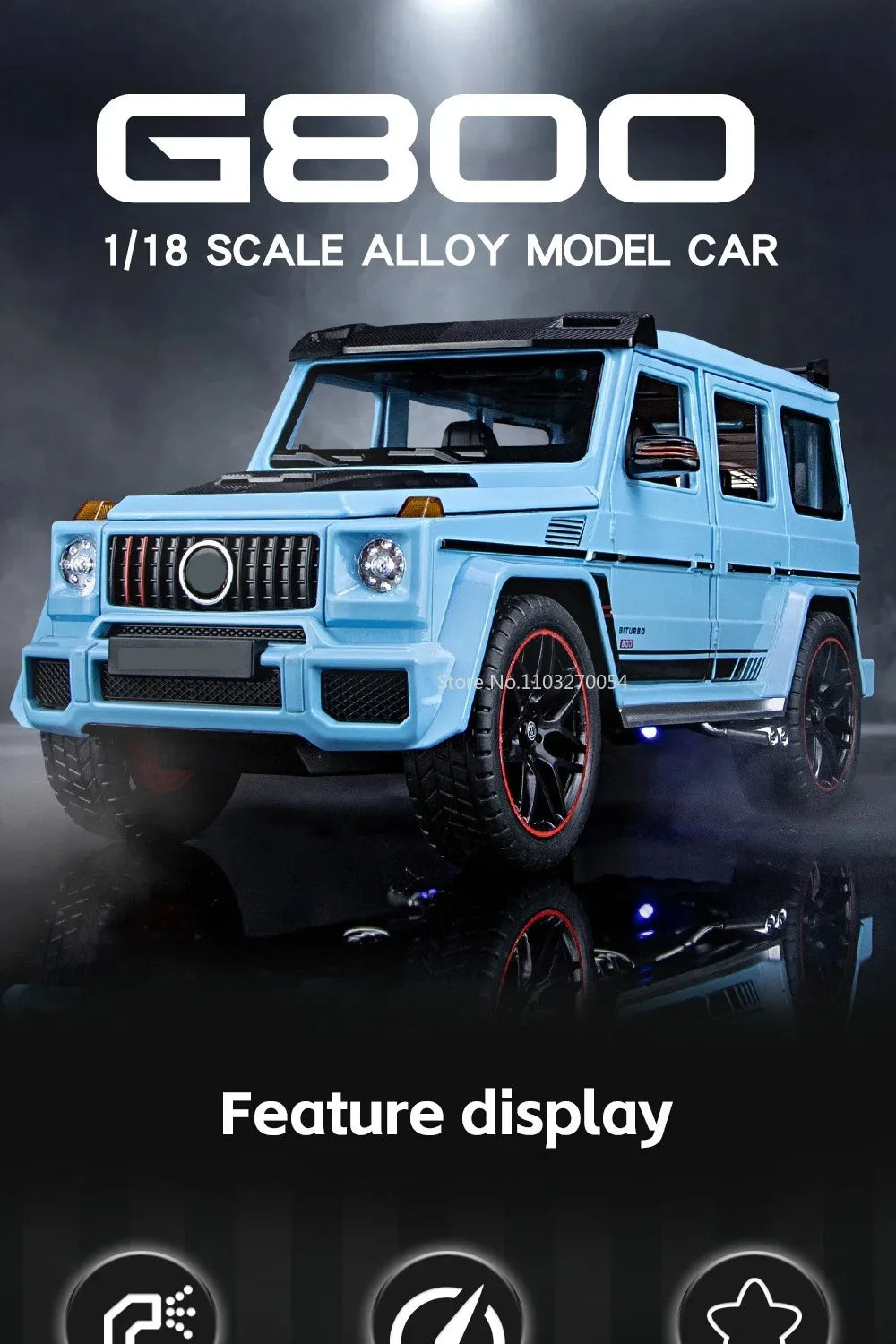 G800 Model Car 1:18 Alloy Diecast Metal Off-Road Vehicles Collection With Sound & Light Toy Cars Gift Series