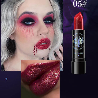 Glitter Lipstick Waterproof Long Lasting Diamond Pearlescent Metallic Lipstick Black Lipgloss Women Lips Makeup Cosmetic  - 6Colors