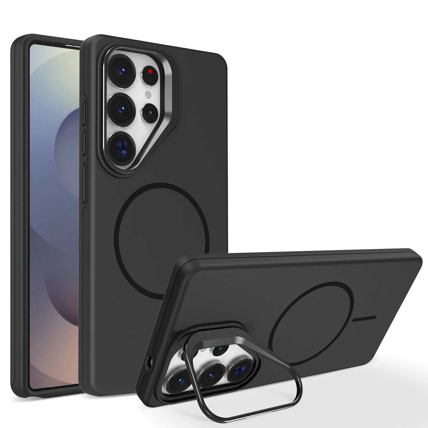 New Matte For Magsafe Magnetic Case For Samsung Galaxy S26 S25 S24 S23 S22 Ultra Plus S25FE S24FE S25Edge With Kickstand Cover