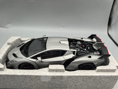 Autoart 1:18 VENENO Gray Simulation Limited Edition All Open Alloy Metal Static Car Model Toy Gift