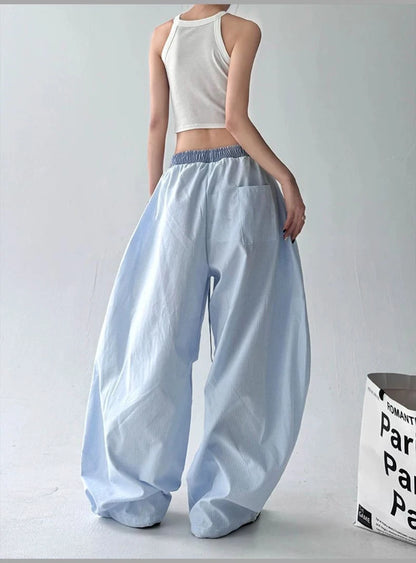 Streetwear Hip Hop Plaid cargo Pant Women Summer Design Scimitar Jazz Dance Wide Leg Pants High Waist Loose All Match Long Pants