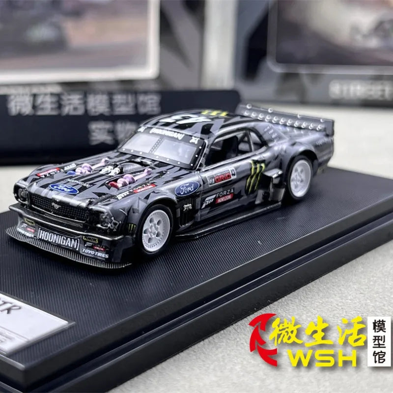 SW 1:64 Ford Mustang Hoonicorn RTR KamaZ Modified Trailer Simulation Static Alloy Car Model Gift Toy.