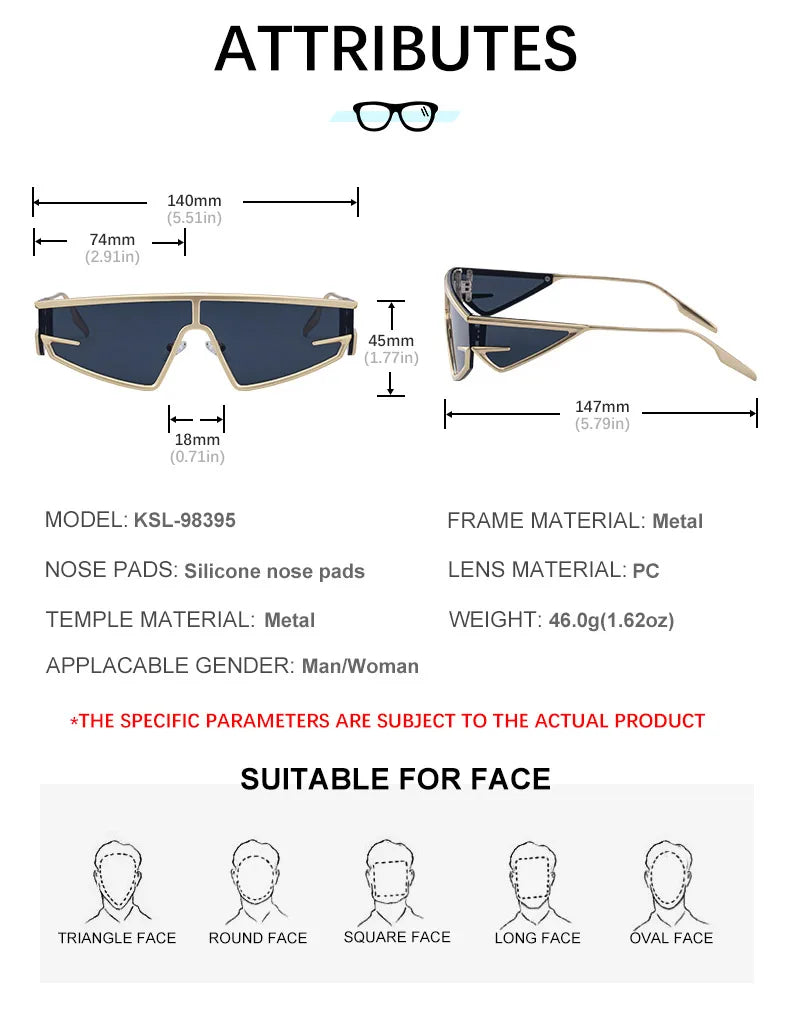 Y2K Punk Shield Irregular Sunglasses Women Luxury Brand Steampunk Cycling UV400 Goggle Eyewear Trendy WindProof Sun Glasses 2026