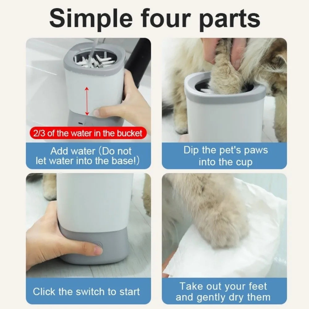 Removable Design Automatic Pet Foot Washer Intelligent Cleaning Electric Powered Pet Paw Cleaner Usb Charging Intelligence