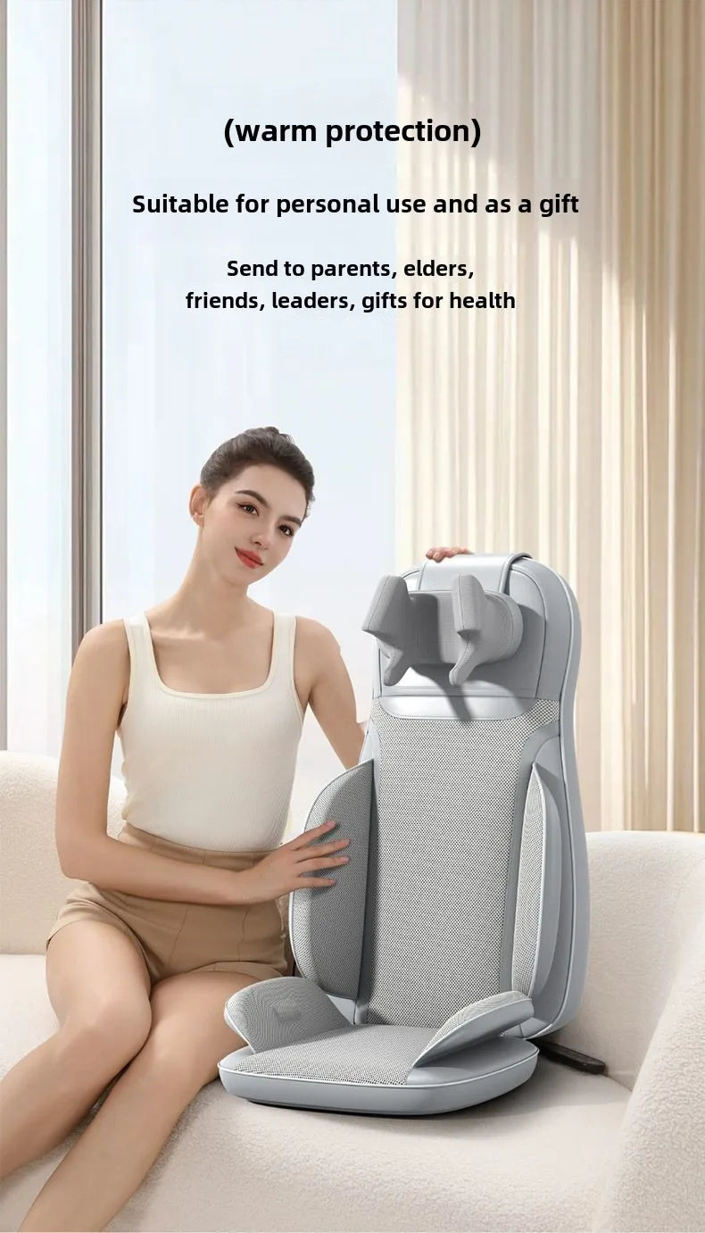 5 Vibrations Waist Hips Electric Back Massager Cervical Massage Chair Seat Cushion for Body Shiatsu Heated Kneading Relaxarion
