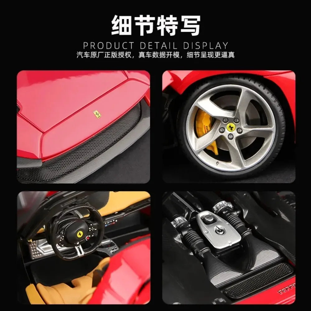 New Bburago 1:18 Ferrari Daytona SP3 Red Matte White Supercar Sports Alloy Car Model Static Die Cast Vehicles Collectible Toys