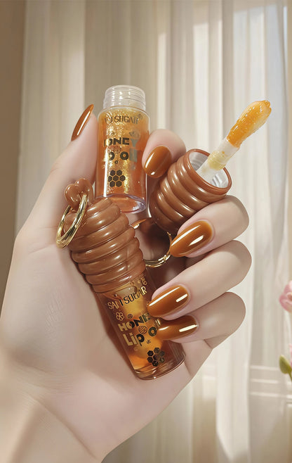 SAM SUGAR 2-Color Honey Essence Lip Oil Long-Lasting Moisture, Reduces Lip Lines Transparent Hydrating Lip Gloss