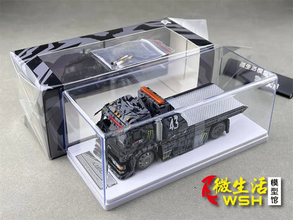 SW 1:64 Ford Mustang Hoonicorn RTR KamaZ Modified Trailer Simulation Static Alloy Car Model Gift Toy.