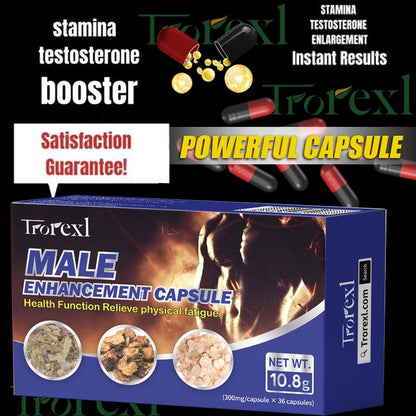 Powerful High Purity Epimedium Supplements Natural Organic Manhood Erection Pill Improve Performance and Increase Size -36 capsules per box