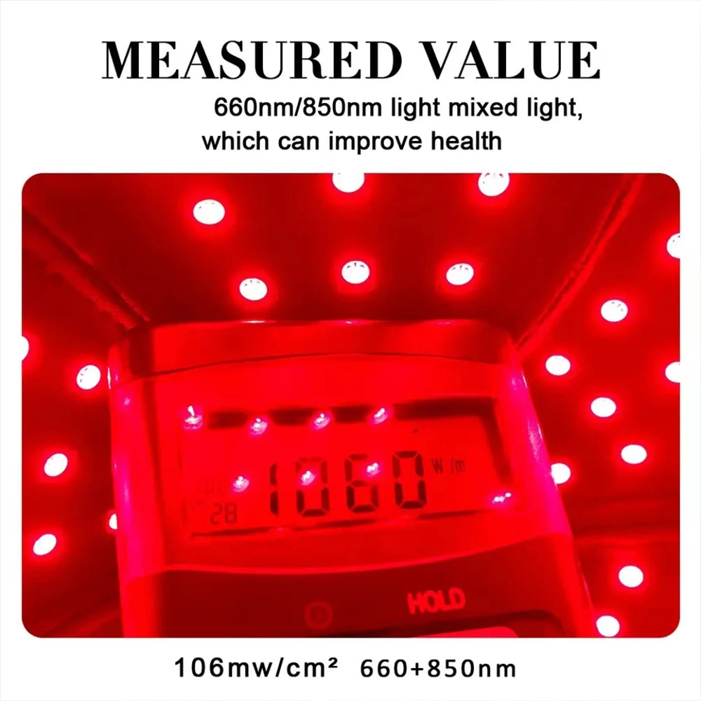 96Pcs Leds 660nm&850nm Red&Infrared Light Therapy Hair Growth Cap for Hair Regrowth Anti Hair Loss Relax Scalp Oil Control Hat