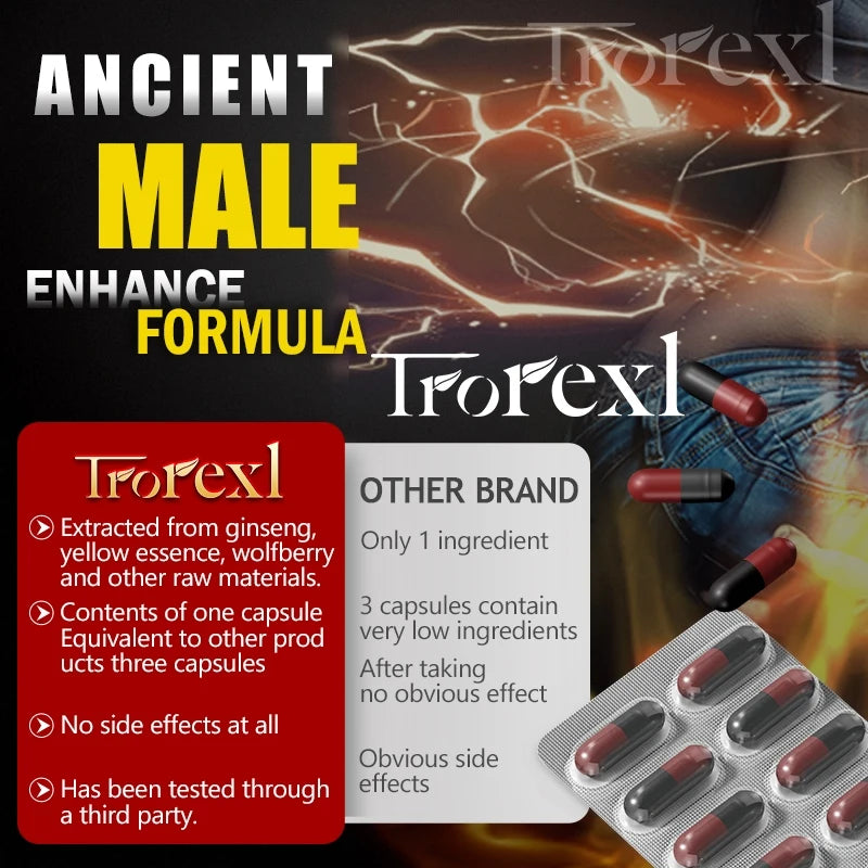 Powerful High Purity Epimedium Supplements Natural Organic Manhood Erection Pill Improve Performance and Increase Size -36 capsules per box