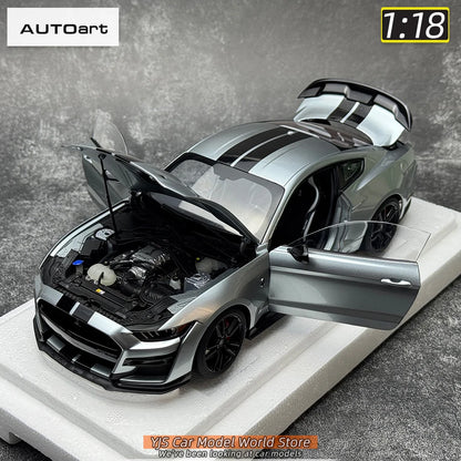 AUTOART New 1/18 scale Ford Mustang Shelby GT500 WHITE SILVER  Sports car model Static display Collection Holiday gift 73097