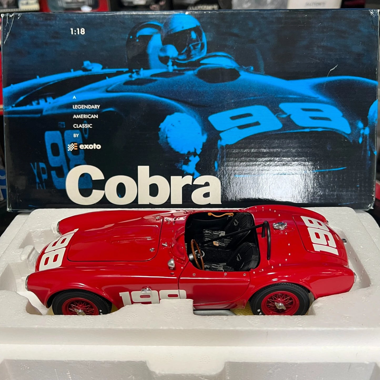 Exoto 1:18 AC Cobra 260 Shelby #198 1963 Simulation Limited Edition All Open Alloy Metal Static Car Model Toy Gift