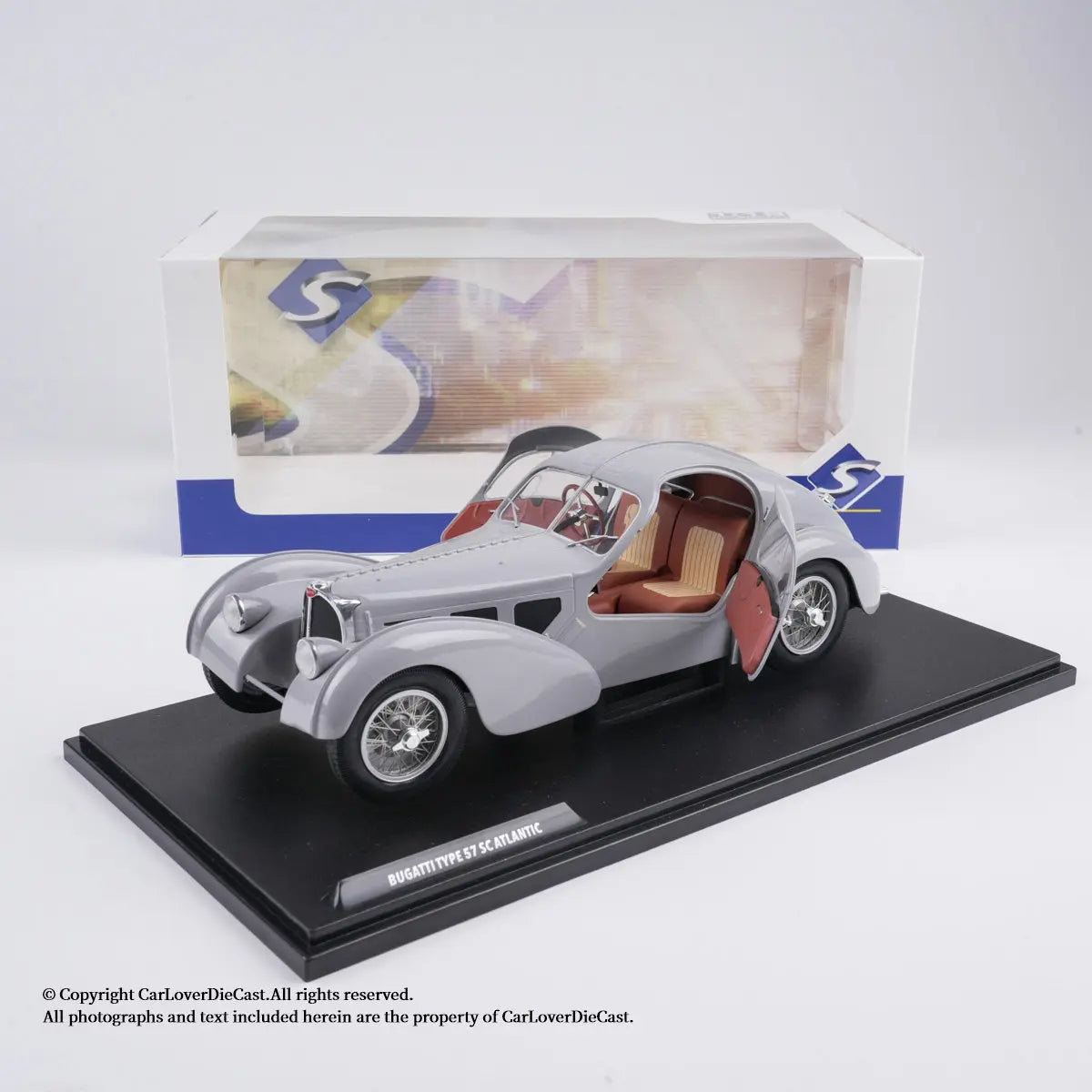 Solido 1/18 Bugatti Atlantic Type 57 SC 1937 Diecast Vehicle Model with Two Open Doors Limited Edition Cars Gifts