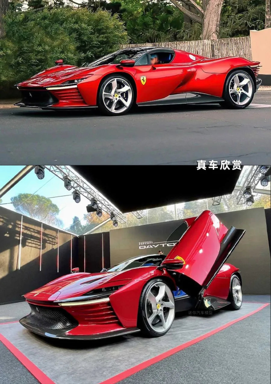 New Bburago 1:18 Ferrari Daytona SP3 Red Matte White Supercar Sports Alloy Car Model Static Die Cast Vehicles Collectible Toys