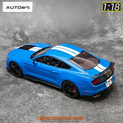 AUTOART New 1/18 scale Ford Mustang Shelby GT500 WHITE SILVER  Sports car model Static display Collection Holiday gift 73097