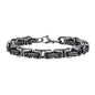 ‌Vnox Stainless Steel Byzantine Bracelet for Men, 8mm Wide Vintage Style Bold Square Links Chain Wristband, Father's Day Gift